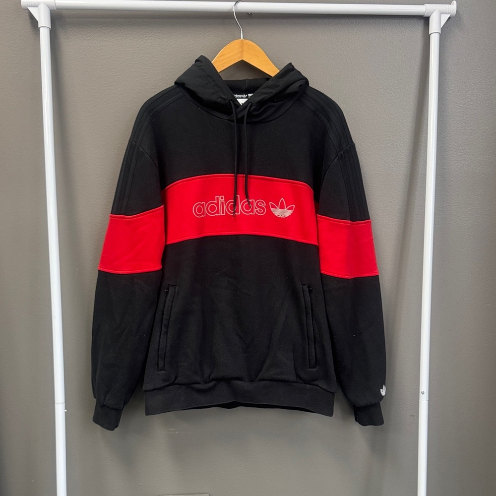 Adidas Men's Hoodie in Black and Red